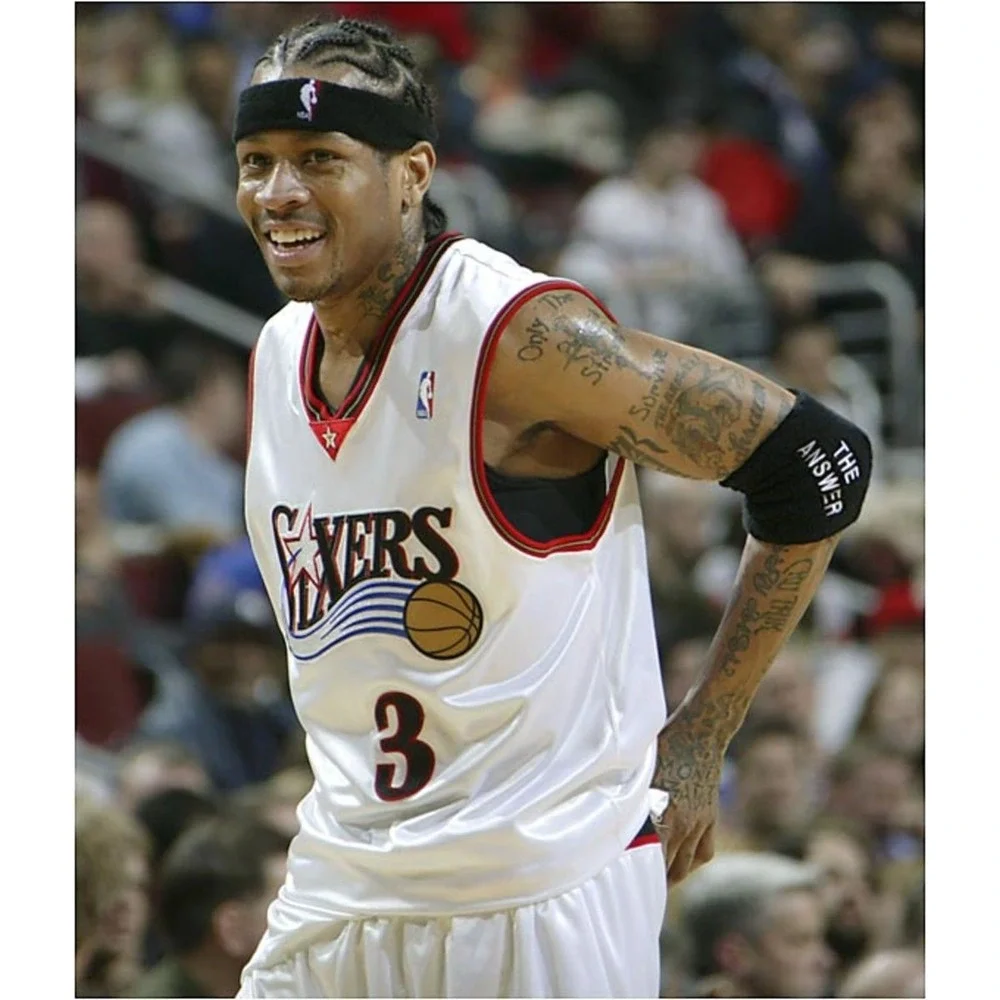 New Reebok Allen Iverson The Answer Authentic Elbow Arm Band Black White 2000s